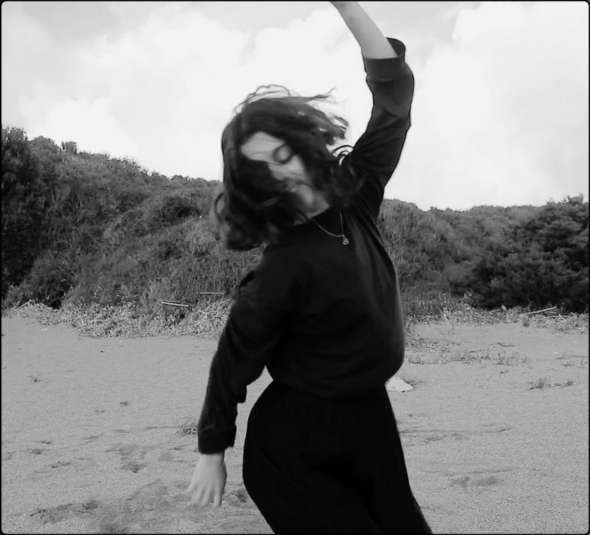 Dancing on a beach
